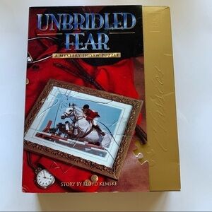 Vintage mystery jigsaw puzzle game “Unbridled Fear” 1000 pieces, 1997 age 12 up